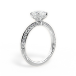 Gail Cushion Cut Lab Grown Diamond Platinum Engagement Ring - View 2