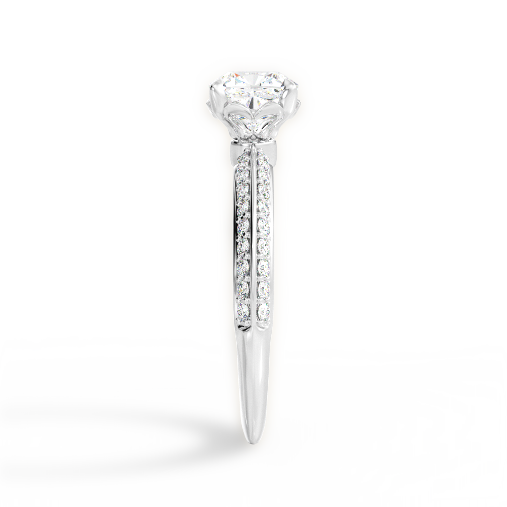 Gail Cushion Cut Lab Grown Diamond Platinum Engagement Ring - View 3