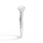 Gail Cushion Cut Lab Grown Diamond Platinum Engagement Ring - View 3