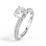 Gail Cushion Cut Lab Grown Diamond Platinum Engagement Ring - View 4