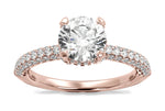 Lisa Round Cut Lab Grown Diamond 18Kt Rose Gold Engagement Ring - View 3