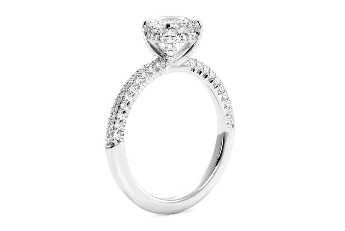 Lisa Round Cut Lab Grown Diamond Platinum Engagement Ring - View 2