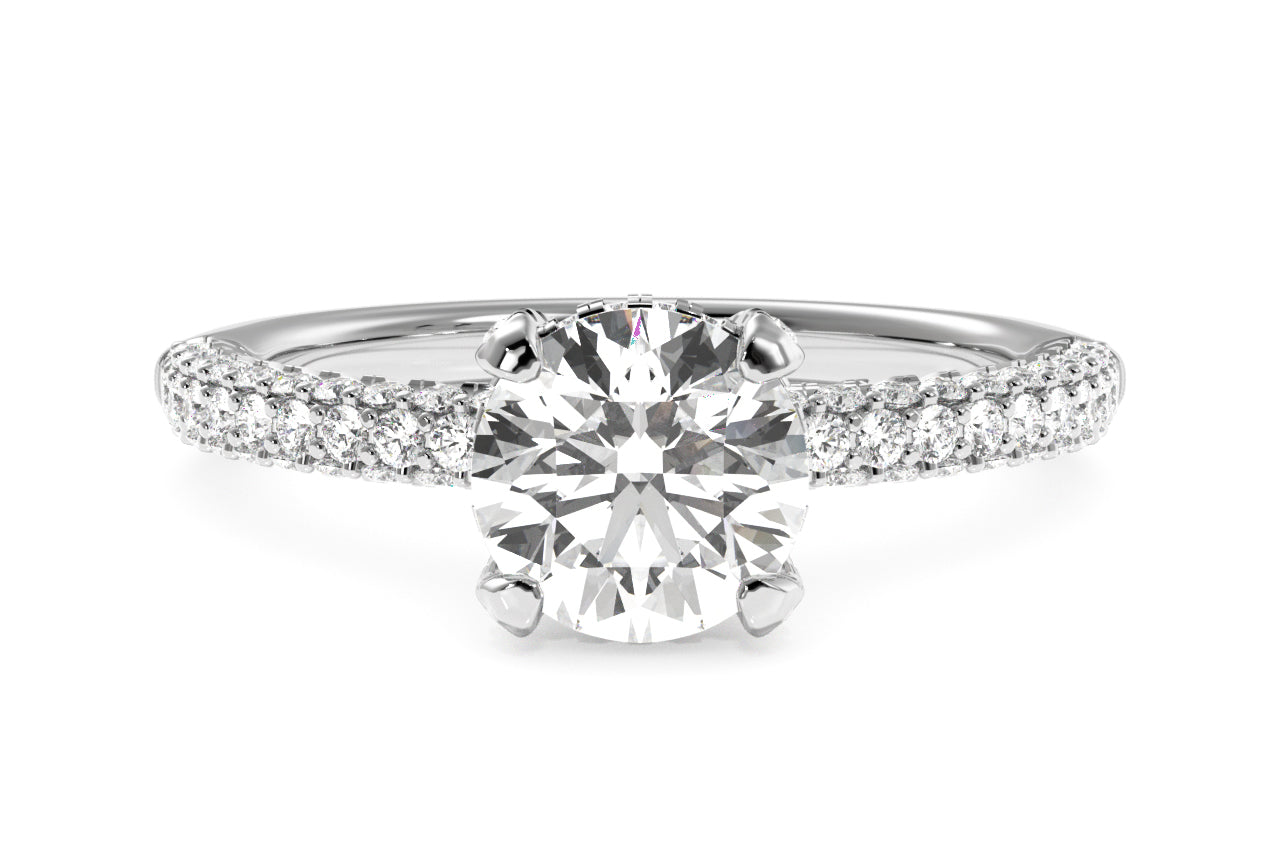 Lisa Cushion Cut Lab Grown Diamond Platinum Engagement Ring