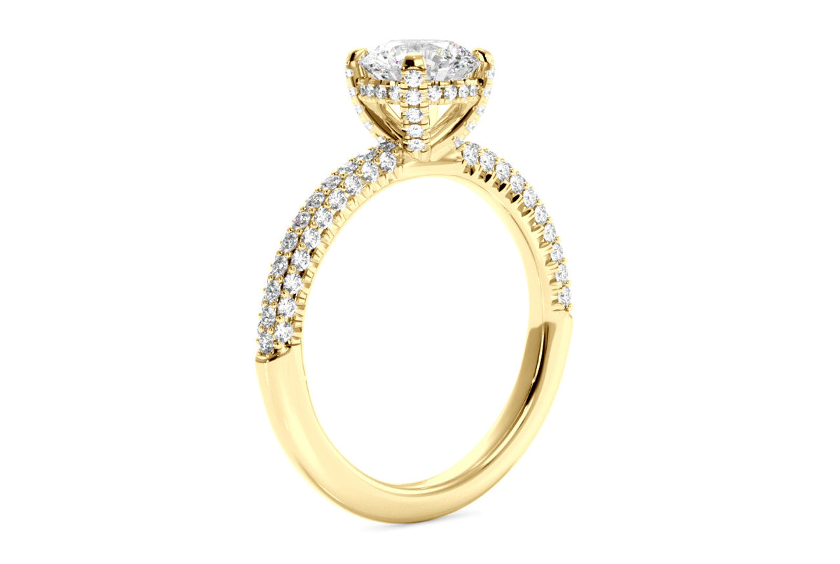 Lisa Round Cut Lab Grown Diamond 18Kt Yellow Gold Engagement Ring - View 2