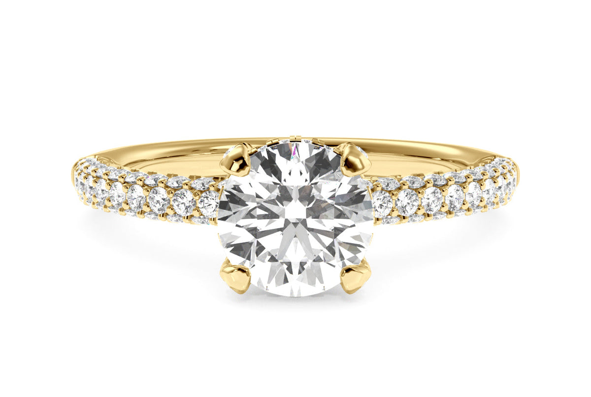 Lisa Round Cut Lab Grown Diamond 18Kt Yellow Gold Engagement Ring