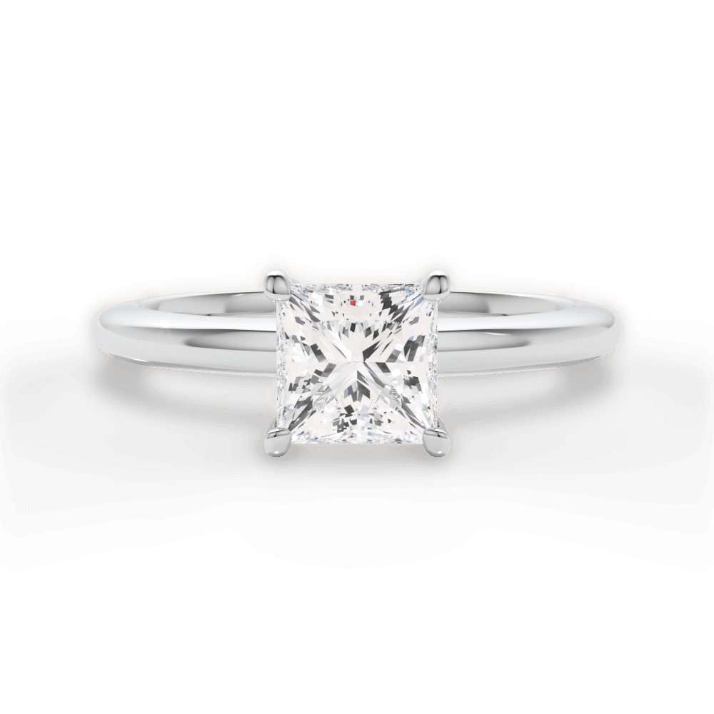 Cara Princess Cut Lab Grown Diamond 18Kt White Gold Engagement Ring