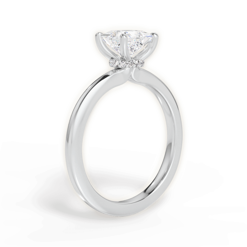Cara Princess Cut Lab Grown Diamond Platinum Engagement Ring - View 3