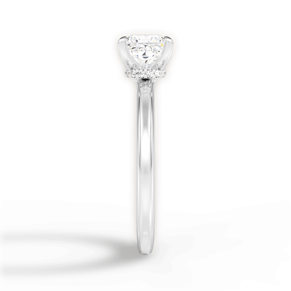 Cara Princess Cut Lab Grown Diamond 18Kt White Gold Engagement Ring - View 2