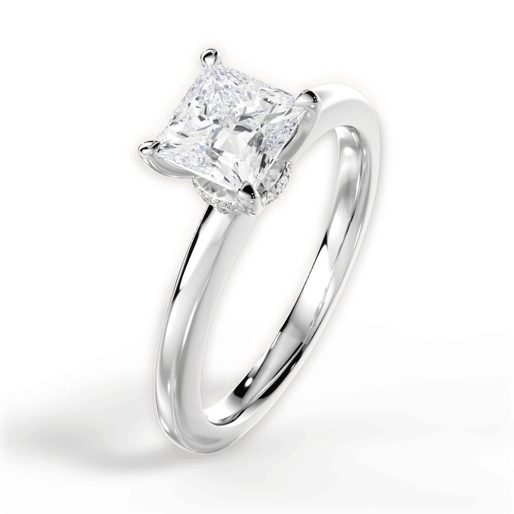 Cara Princess Cut Lab Grown Diamond Platinum Engagement Ring - View 4