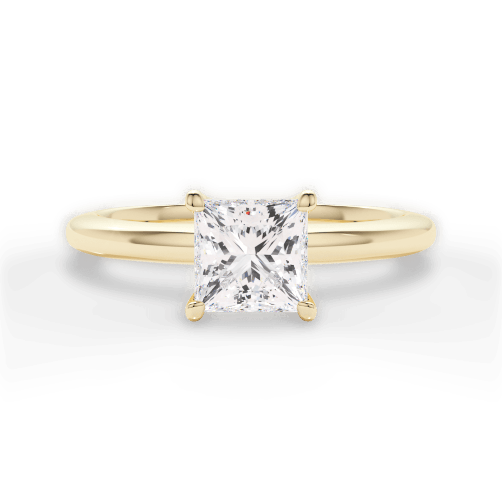 Cara Princess Cut Lab Grown Diamond 18Kt Yellow Gold Engagement Ring