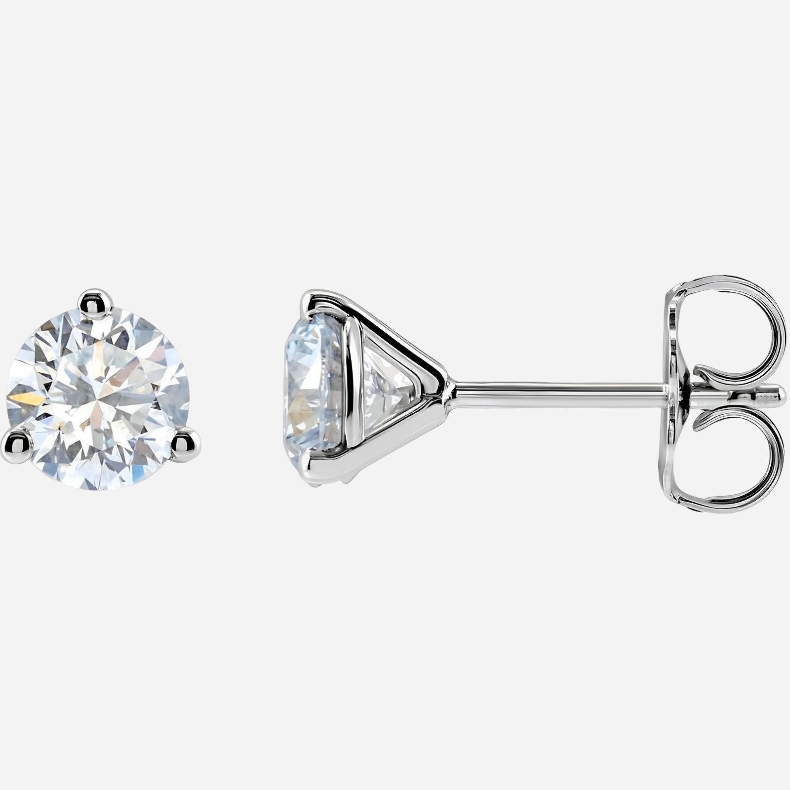 14K White 1 CTW Lab-Grown Diamond Stud Earrings