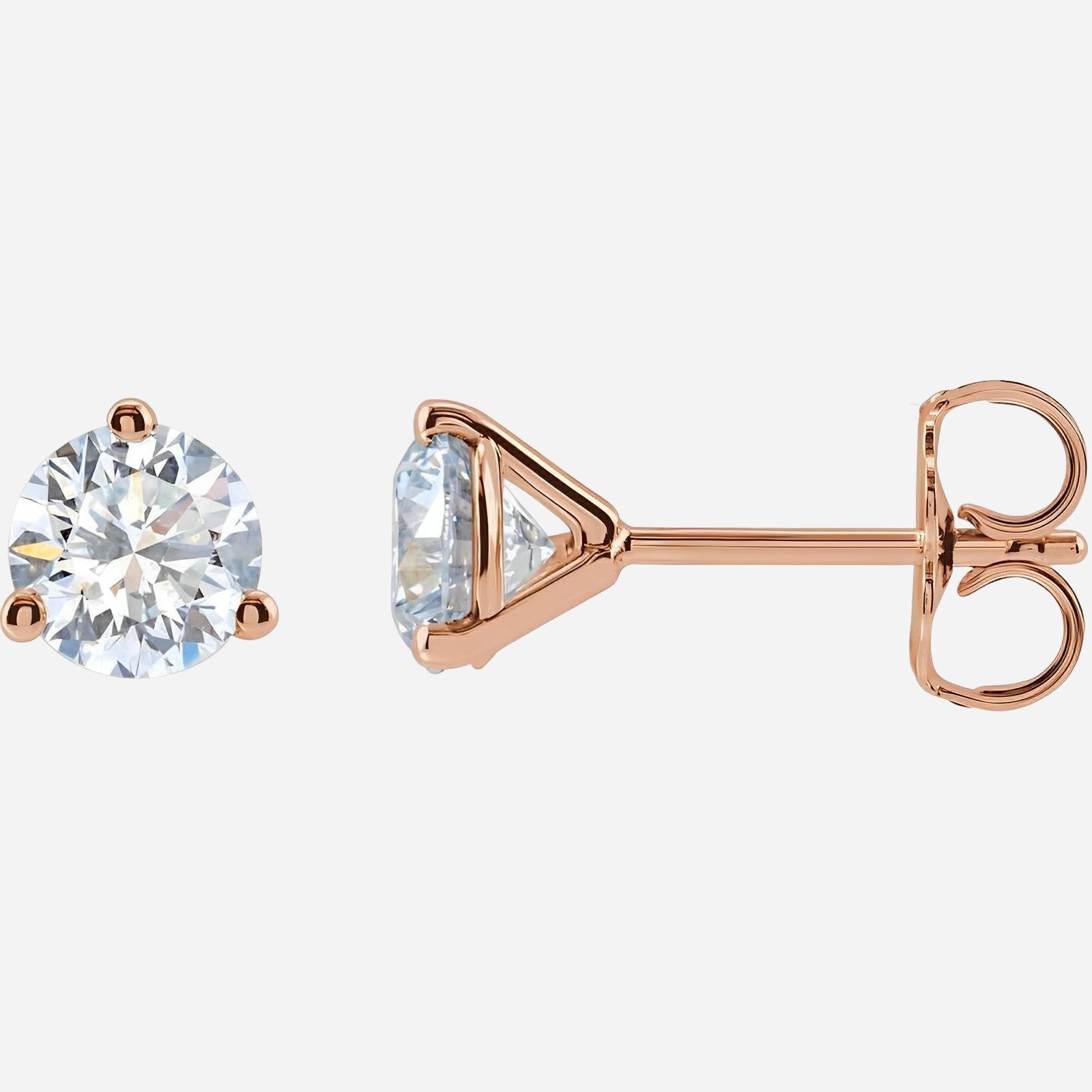 14K Rose 1 CTW Lab-Grown Diamond Stud Earrings