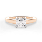 Adriana Asscher Cut Lab Grown Diamond 18Kt Rose Gold Engagement Ring