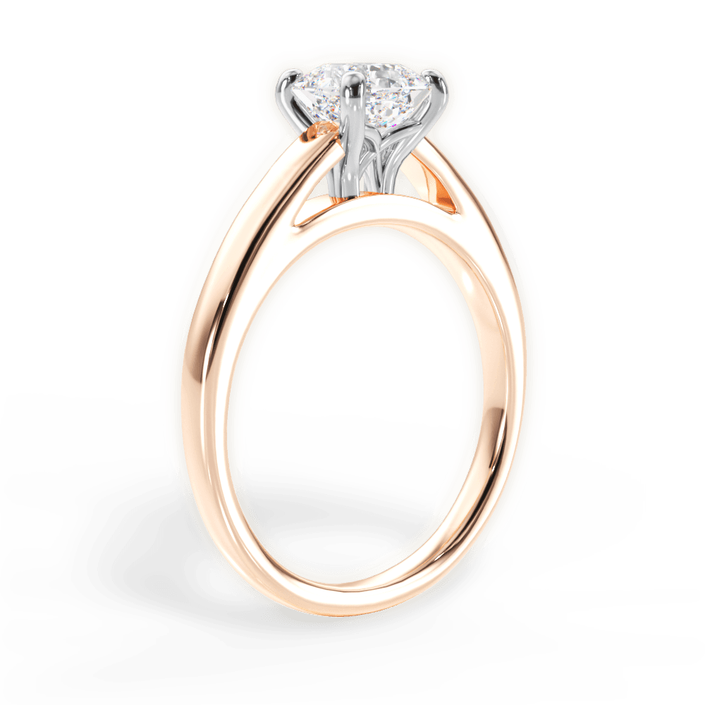 Adriana Asscher Cut Lab Grown Diamond 18Kt Rose Gold Engagement Ring - View 4