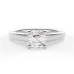 Adriana Asscher Cut Lab Grown Diamond 18Kt White Gold Engagement Ring