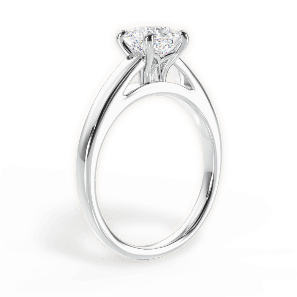 Adriana Asscher Cut Lab Grown Diamond 18Kt White Gold Engagement Ring - View 3