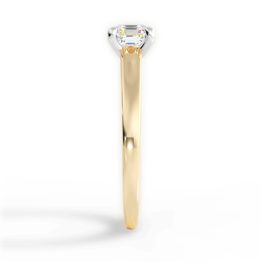 Adriana Asscher Cut Lab Grown Diamond 18Kt Yellow Gold Engagement Ring - View 4