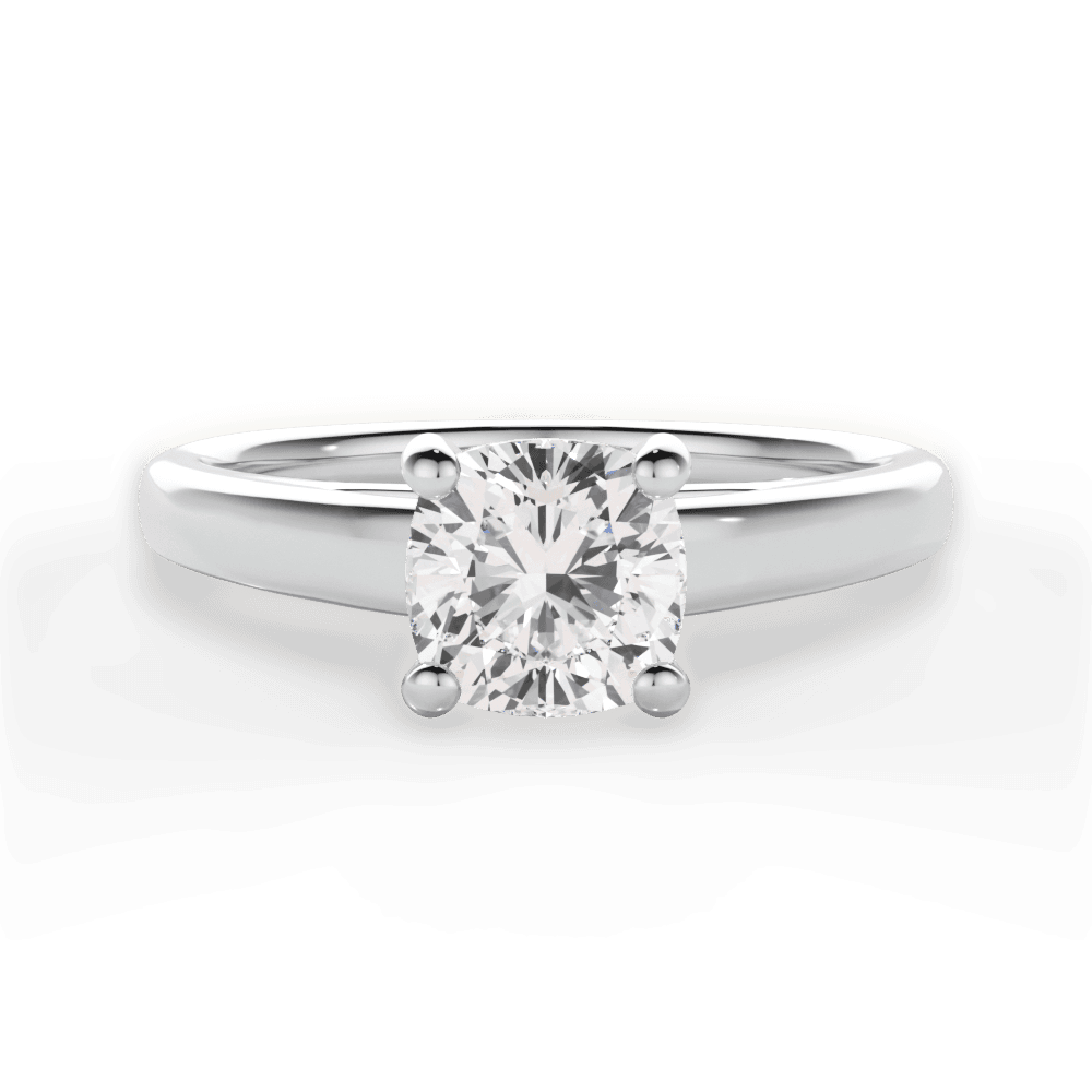 Adriana Cushion Cut Lab Grown Diamond 14Kt White Gold Engagement Ring