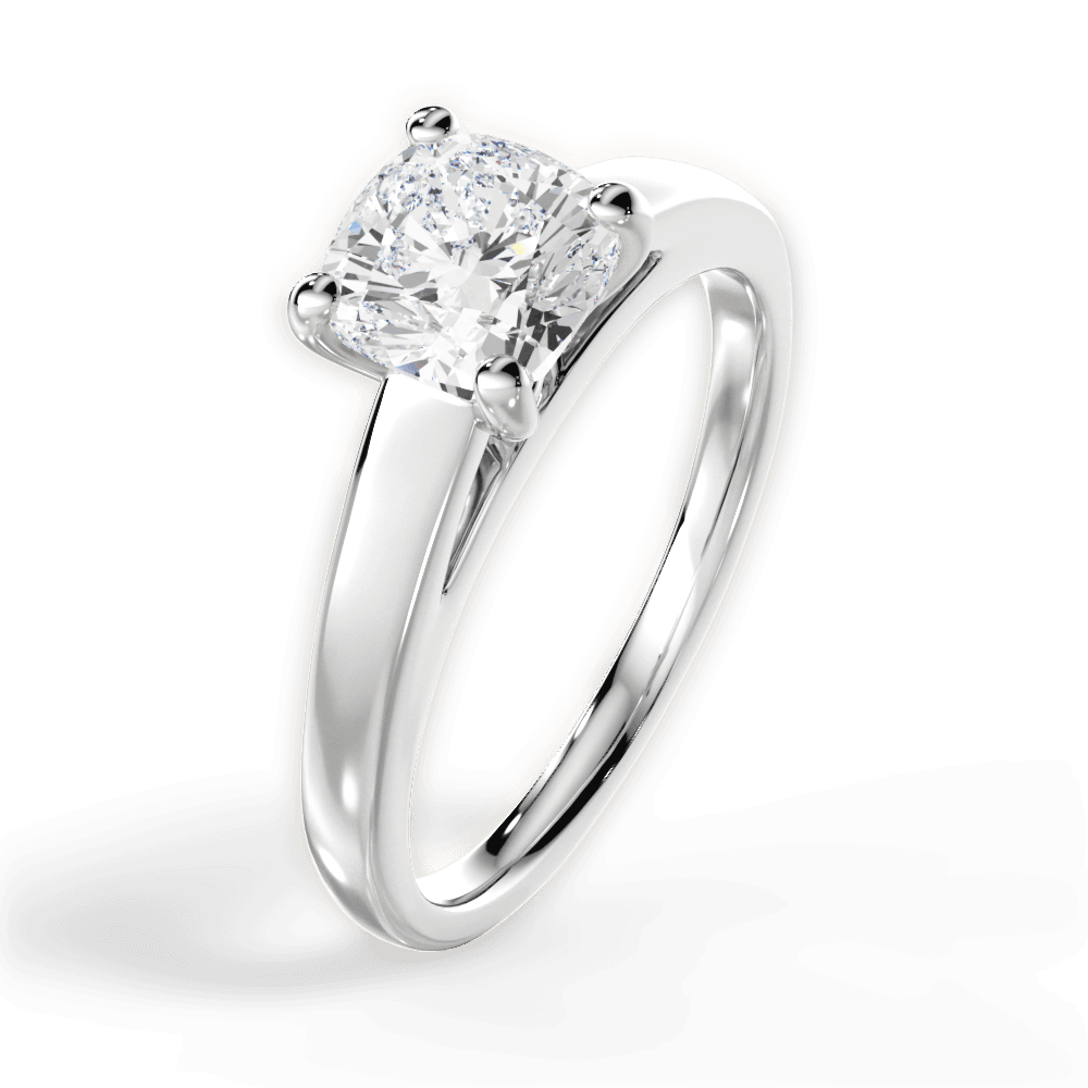 Adriana Cushion Cut Lab Grown Diamond Platinum Engagement Ring - View 4
