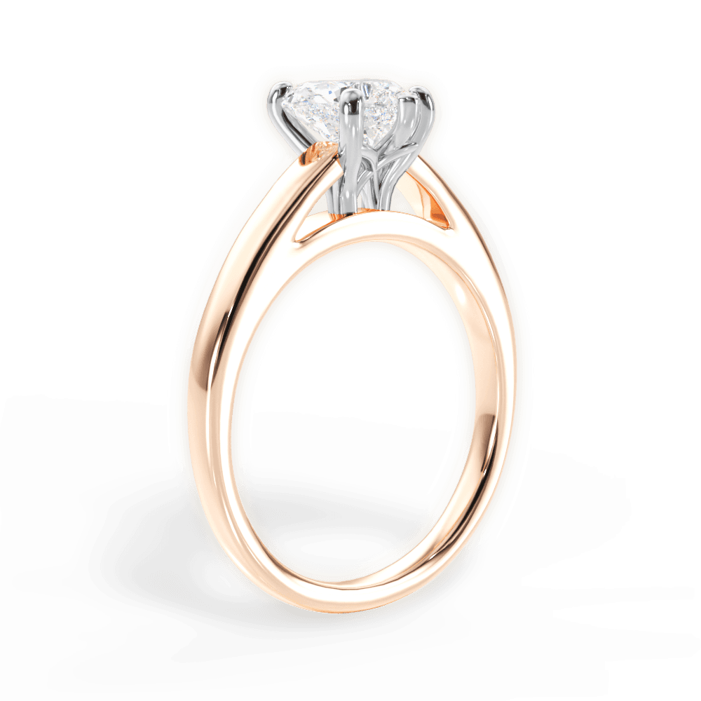 Adriana Heart Cut Lab Grown Diamond 18Kt Rose Gold Engagement Ring - View 2