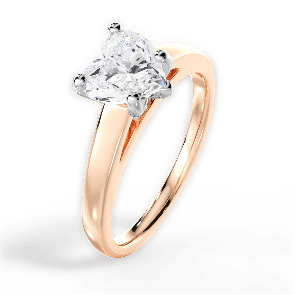 Adriana Heart Cut Lab Grown Diamond 18Kt Rose Gold Engagement Ring - View 3