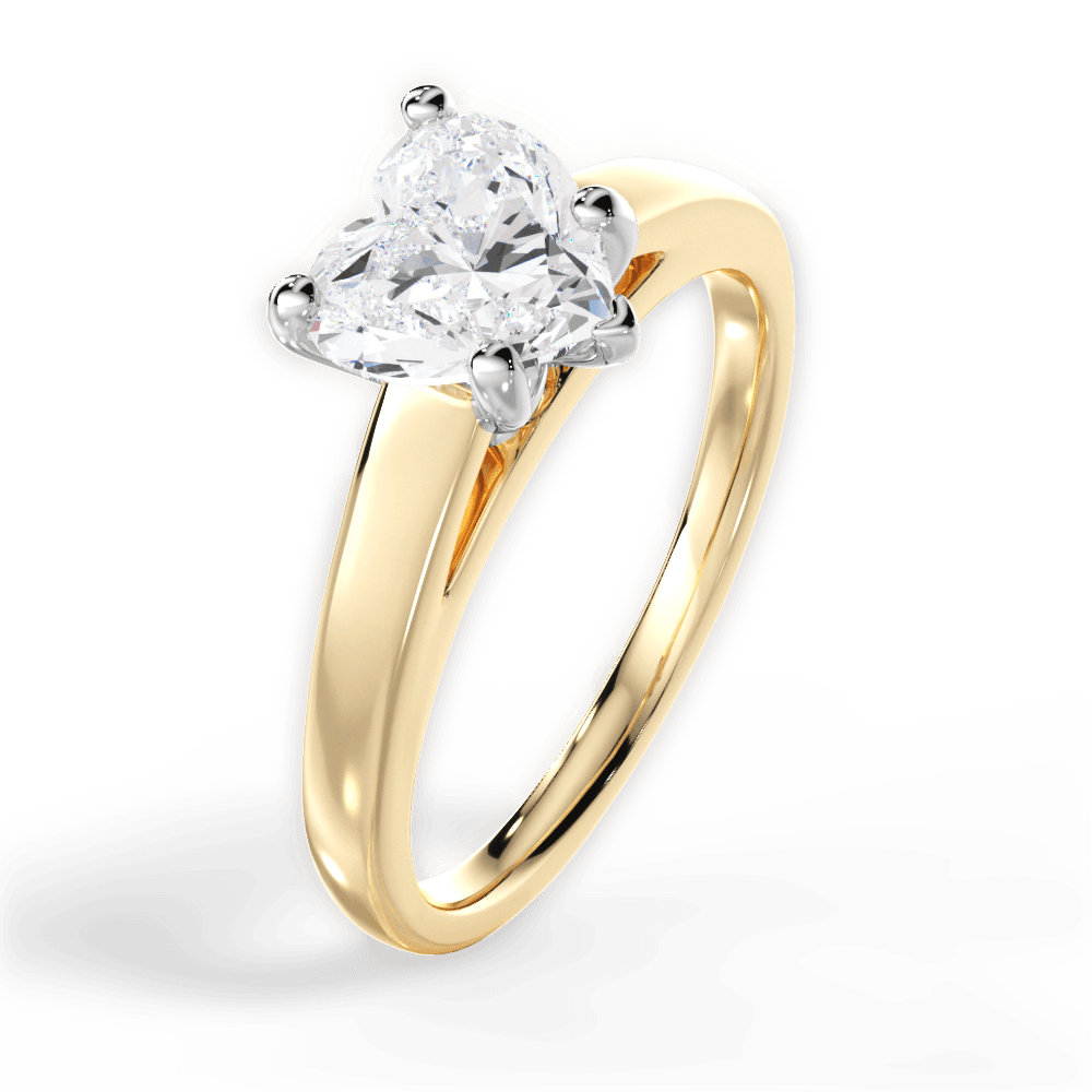 Adriana Heart Cut Lab Grown Diamond 18Kt Yellow Gold Engagement Ring - View 3