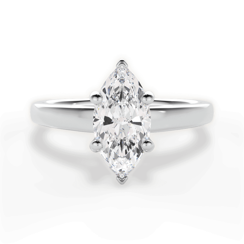 Adriana Marquise Cut Lab Grown Diamond 18Kt White Gold Engagement Ring