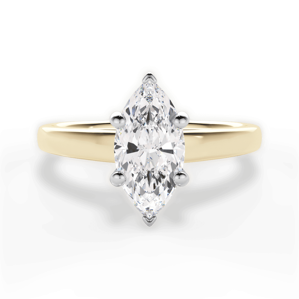 Adriana Marquise Cut Lab Grown Diamond 18Kt Yellow Gold Engagement Ring