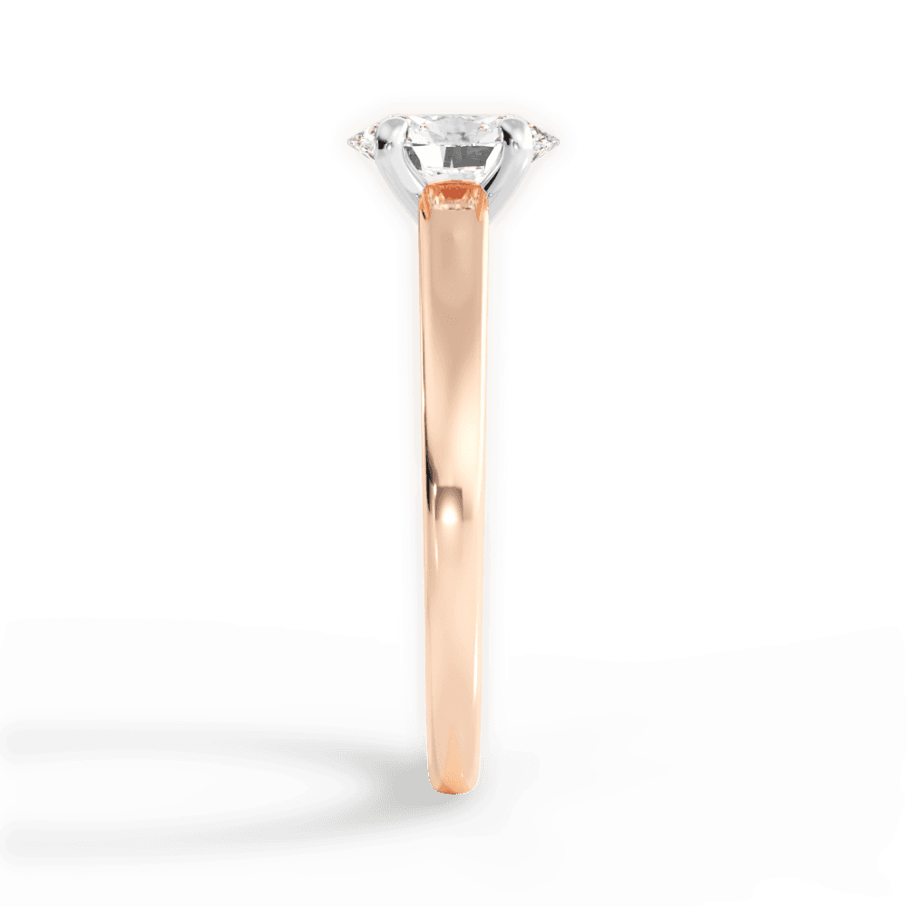 Adriana Oval Cut Lab Grown Diamond 18Kt Rose Gold Engagement Ring - View 3
