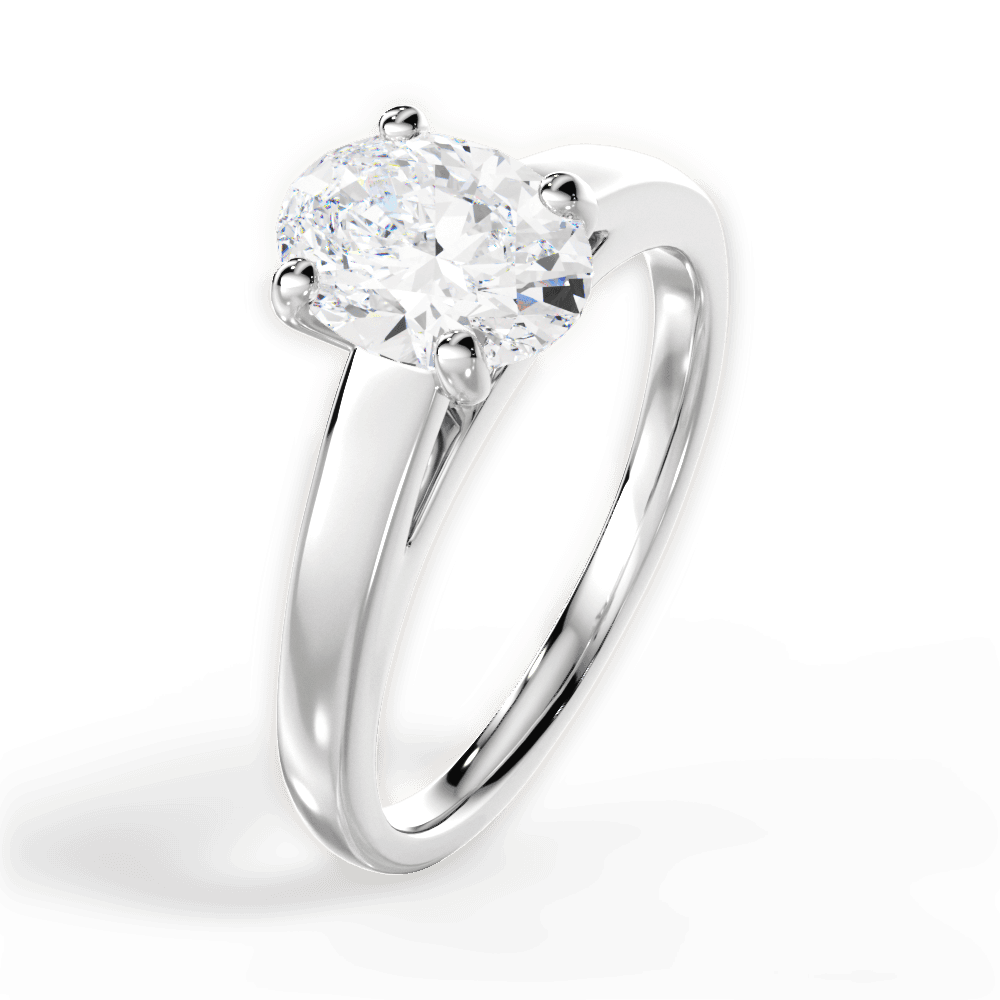 Adriana Oval Cut Lab Grown Diamond 18Kt White Gold Engagement Ring - View 4