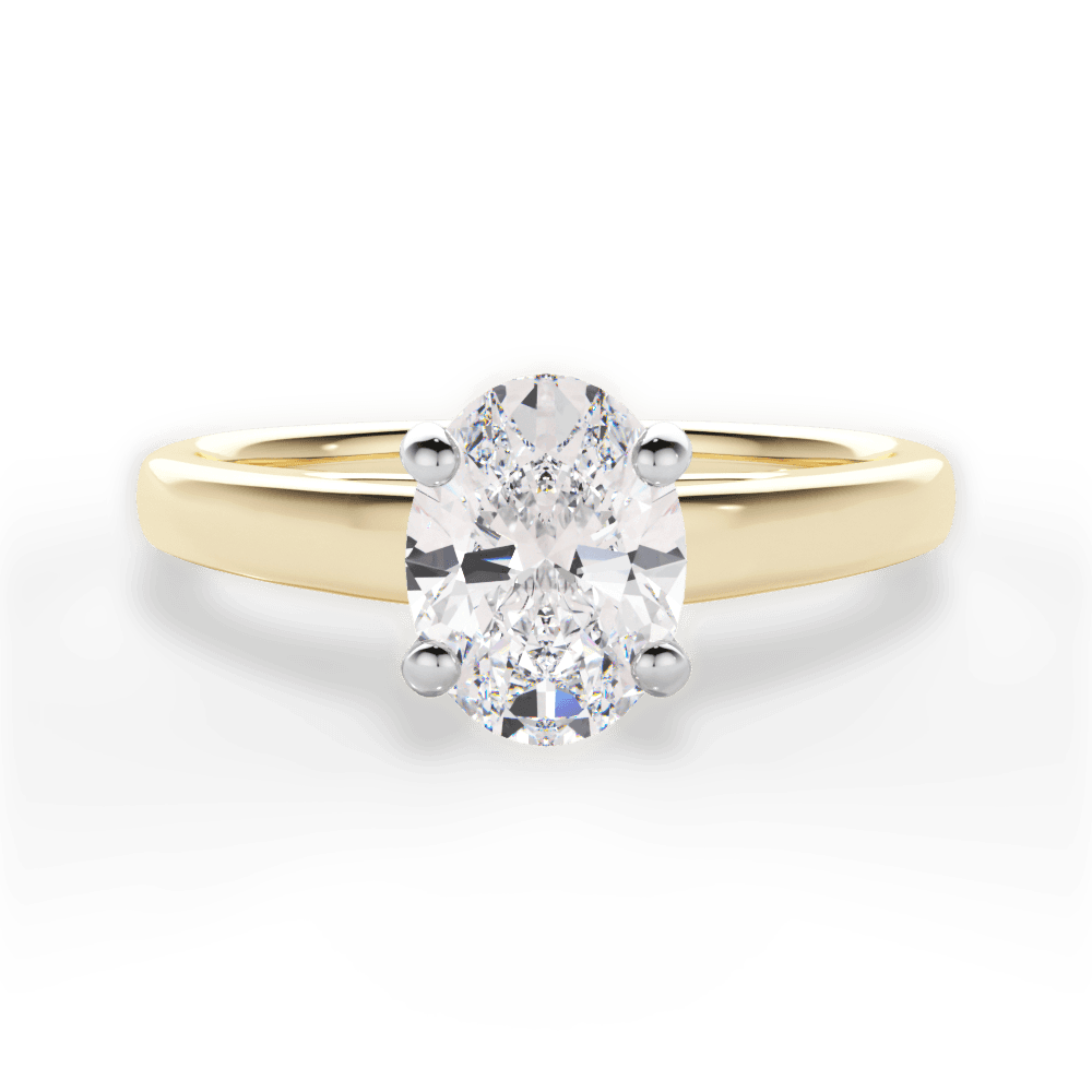 Adriana Oval Cut Lab Grown Diamond 18Kt Yellow Gold Engagement Ring