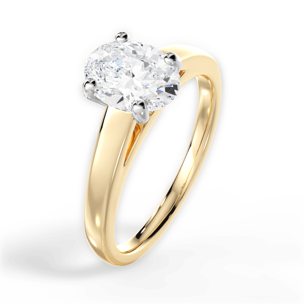Adriana Oval Cut Lab Grown Diamond 18Kt Yellow Gold Engagement Ring - View 4