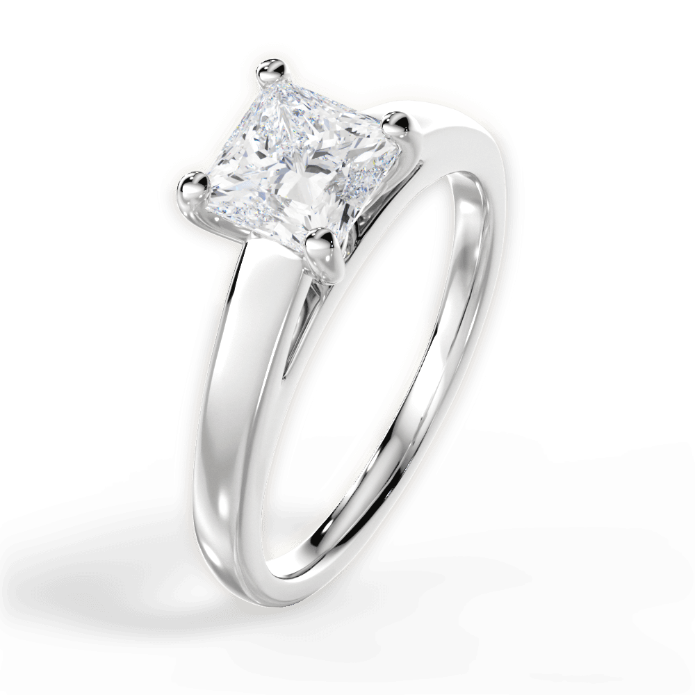 Adriana Princess Cut Lab Grown Diamond 14Kt White Gold Engagement Ring - View 4