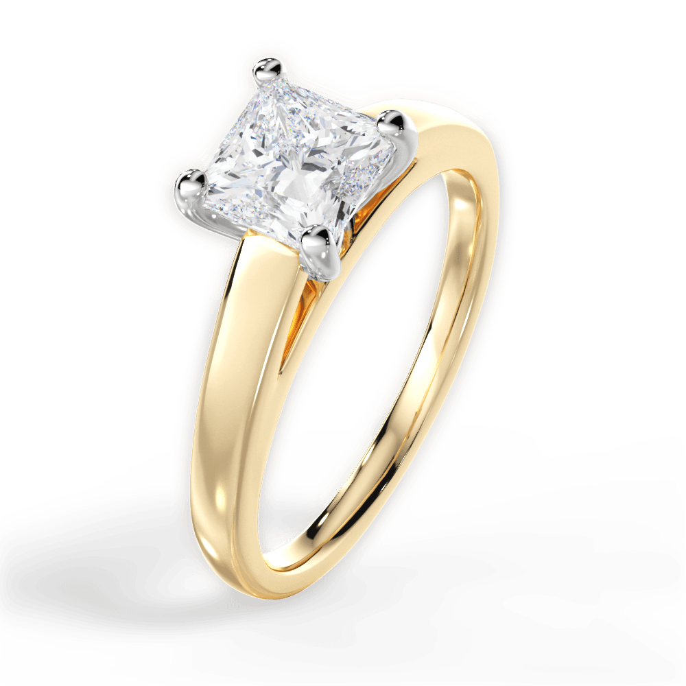 Adriana Princess Cut Lab Grown Diamond 18Kt Yellow Gold Engagement Ring - View 3