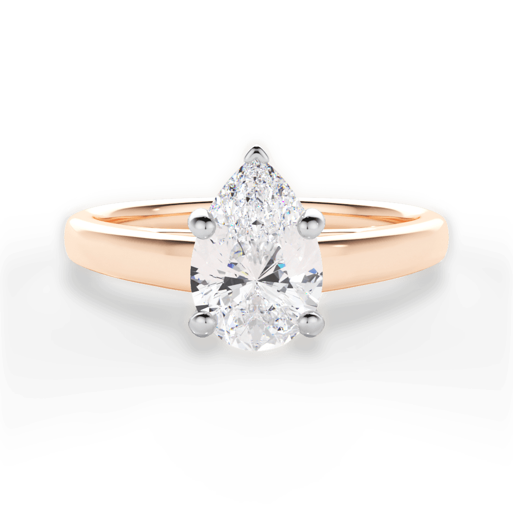 Adriana Pear Cut Lab Grown Diamond 18Kt Rose Gold Engagement Ring