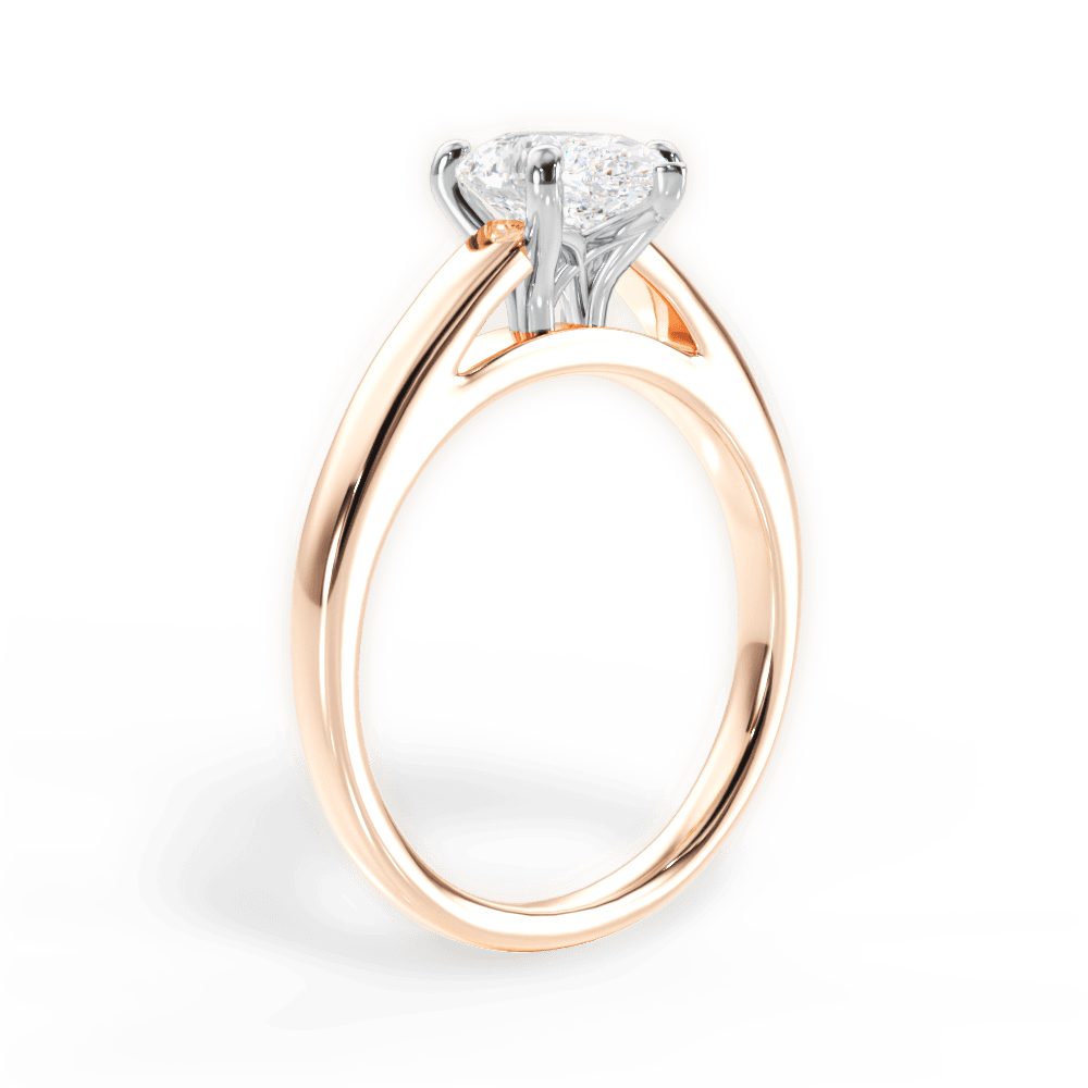 Adriana Pear Cut Lab Grown Diamond 18Kt Rose Gold Engagement Ring - View 4