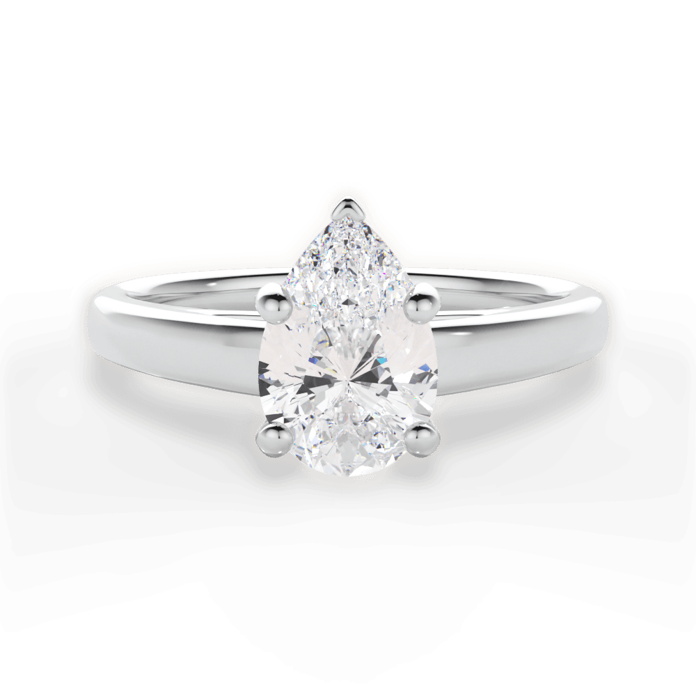 Adriana Pear Cut Lab Grown Diamond Platinum Engagement Ring