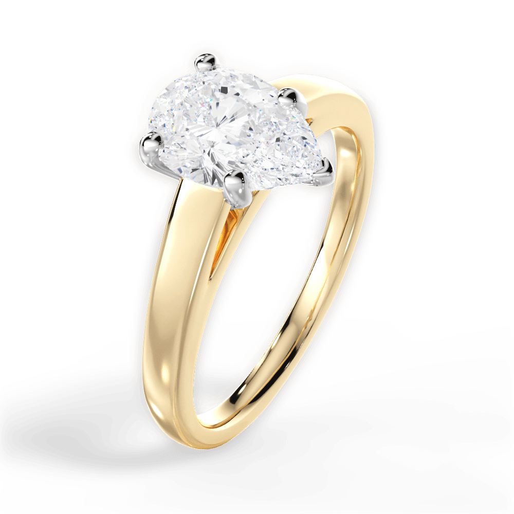 Adriana Pear Cut Lab Grown Diamond 18Kt Yellow Gold Engagement Ring - View 4
