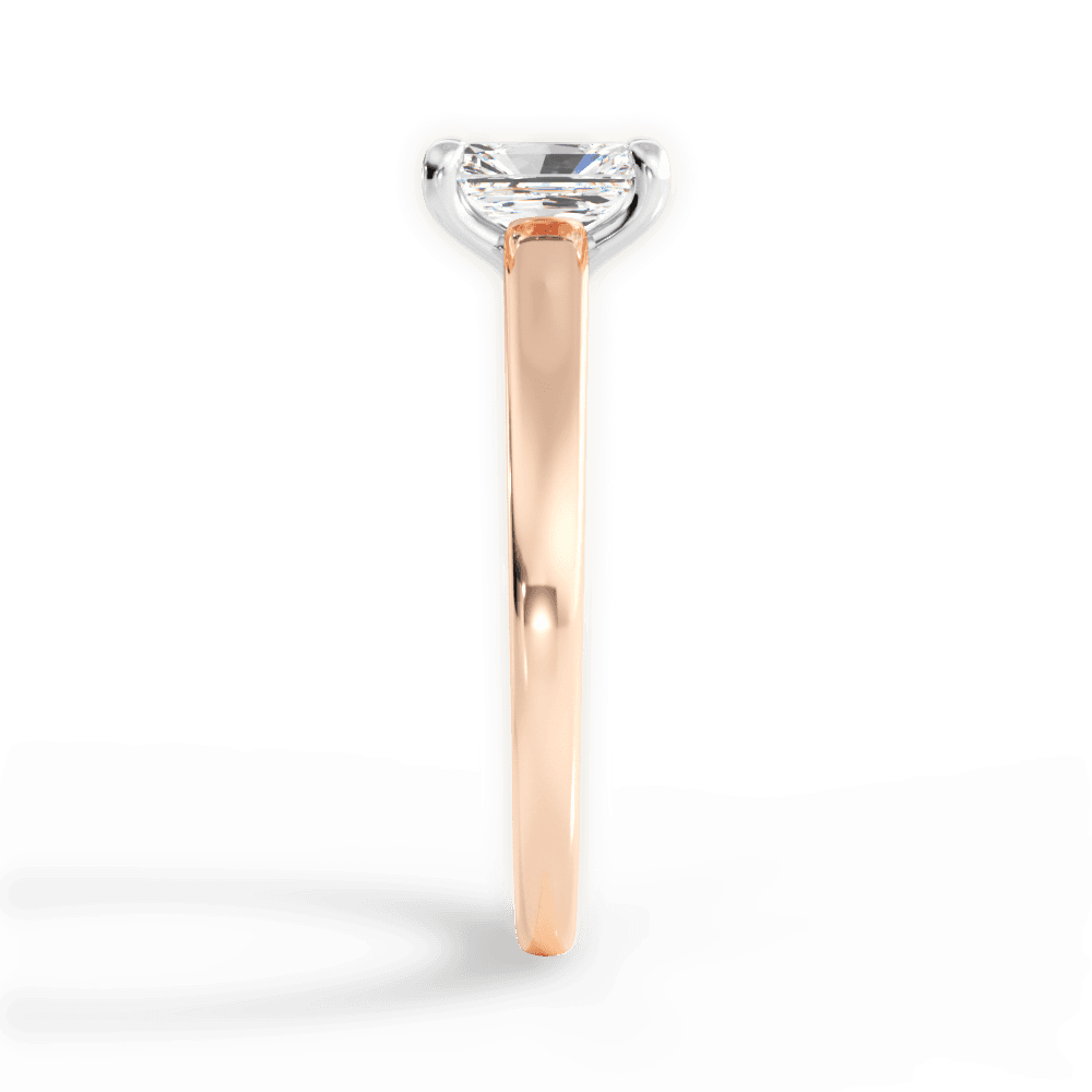 Adriana Radiant Cut Lab Grown Diamond 18Kt Rose Gold Engagement Ring - View 3