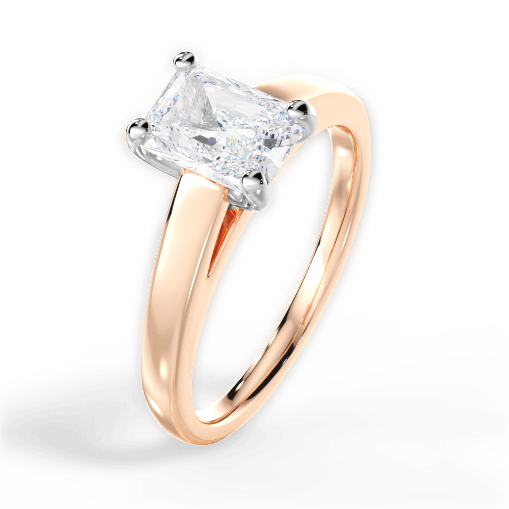 Adriana Radiant Cut Lab Grown Diamond 18Kt Rose Gold Engagement Ring - View 4