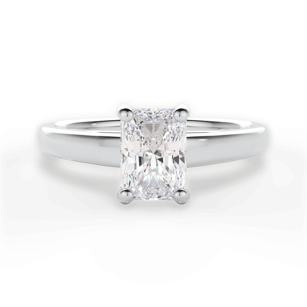 Adriana Radiant Cut Lab Grown Diamond Platinum Engagement Ring