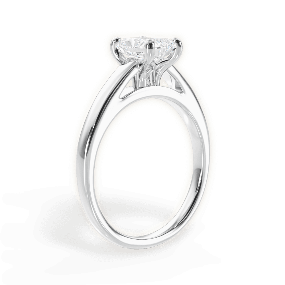 Adriana Radiant Cut Lab Grown Diamond Platinum Engagement Ring - View 4