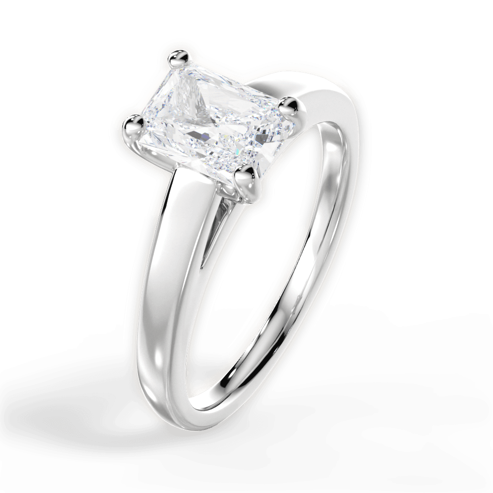 Adriana Radiant Cut Lab Grown Diamond Platinum Engagement Ring - View 2