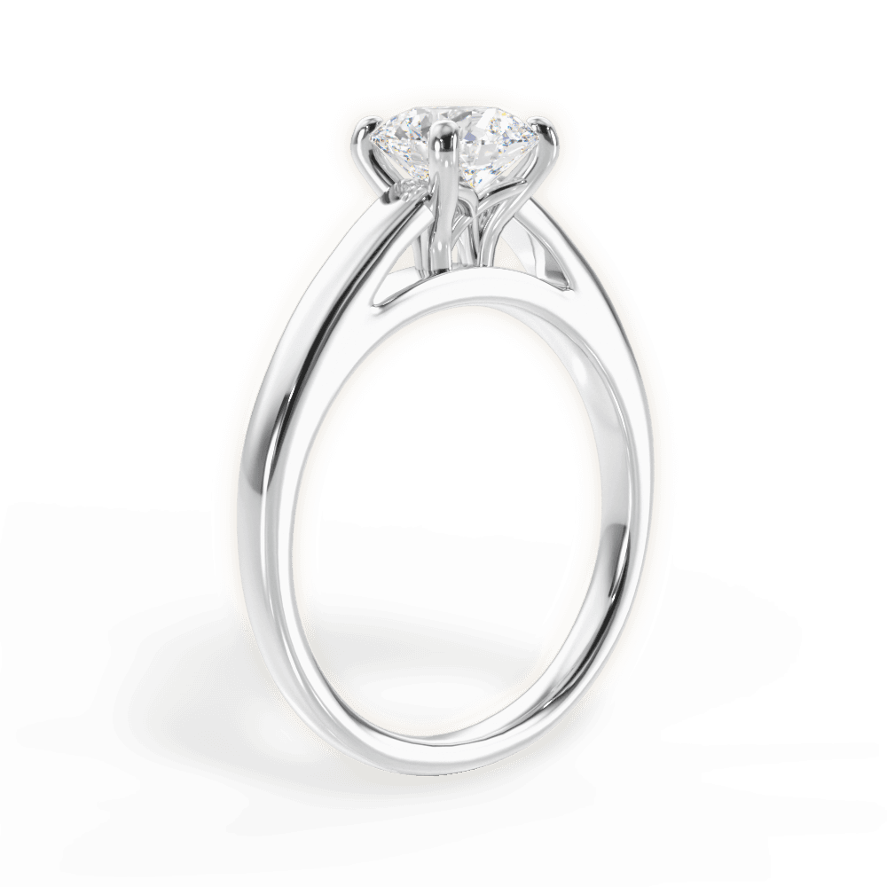 Adriana Round Cut Lab Grown Diamond Platinum Engagement Ring - View 3