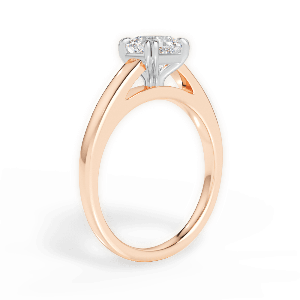 Anna Asscher Cut Lab Grown Diamond 18Kt Rose Gold Engagement Ring - View 2