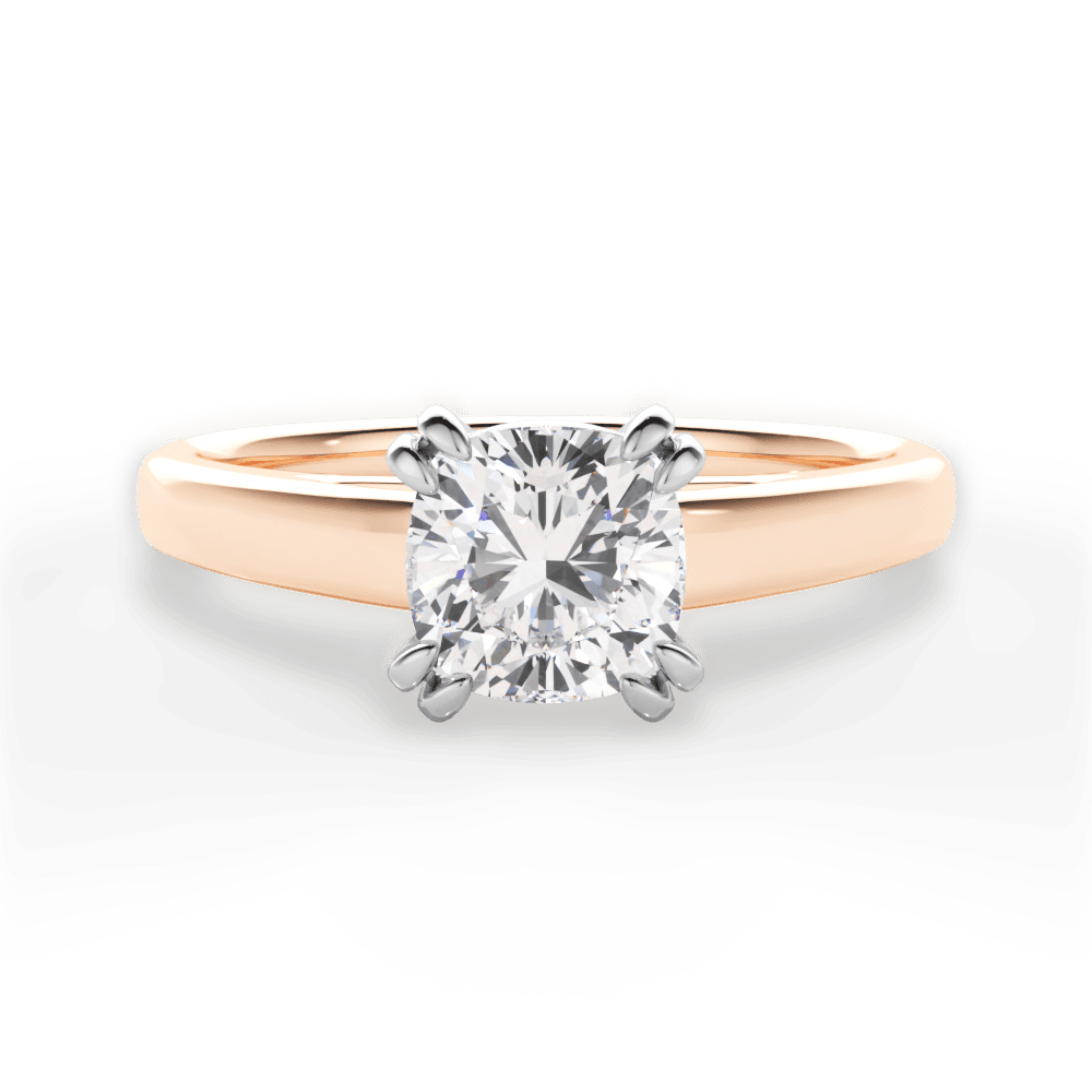 Anna Cushion Cut Lab Grown Diamond 18Kt Rose Gold Engagement Ring