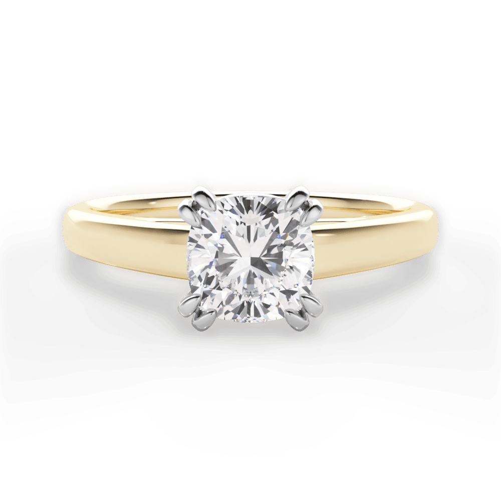 Anna Cushion Cut Lab Grown Diamond 18Kt Yellow Gold Engagement Ring