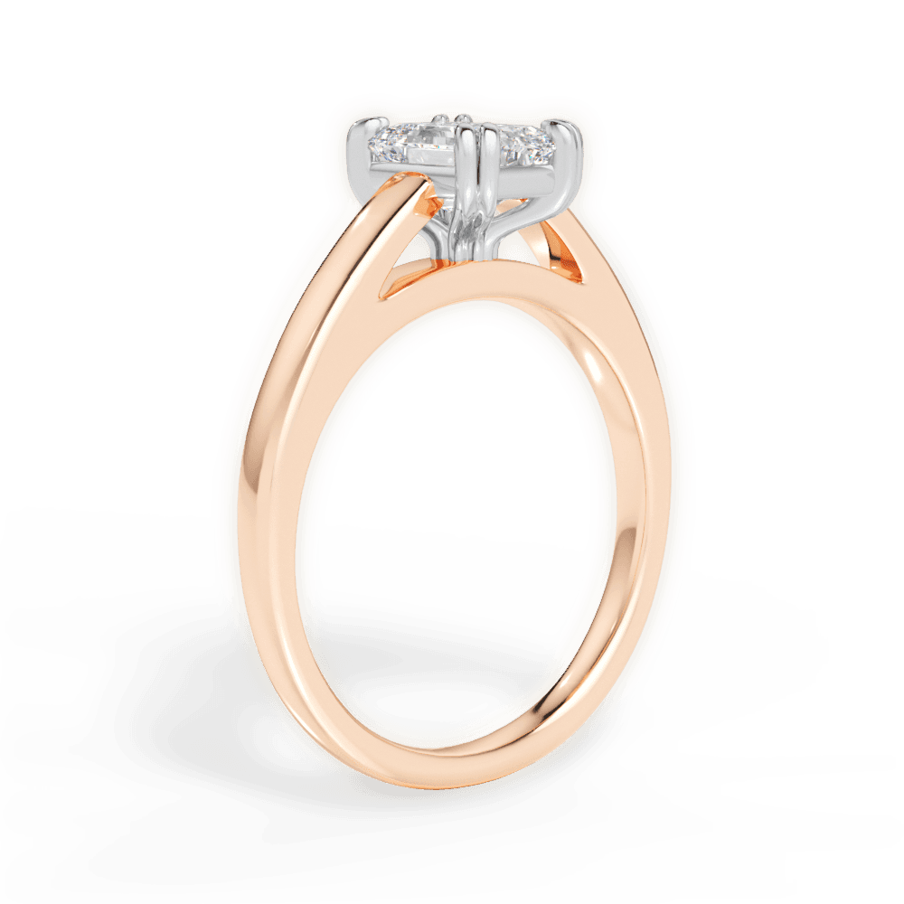 Anna Emerald Cut Lab Grown Diamond 18Kt Rose Gold Engagement Ring - View 2