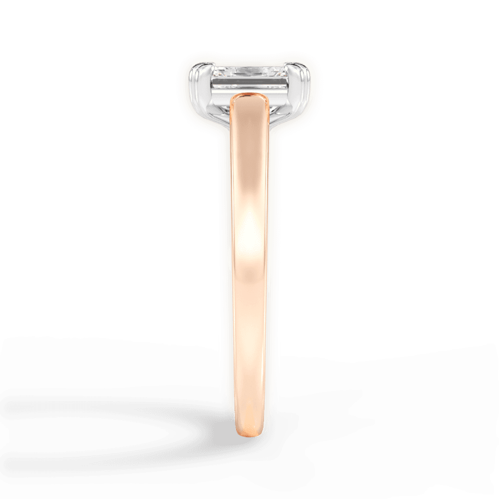 Anna Emerald Cut Lab Grown Diamond 18Kt Rose Gold Engagement Ring - View 4