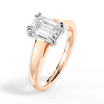 Anna Emerald Cut Lab Grown Diamond 18Kt Rose Gold Engagement Ring - View 3